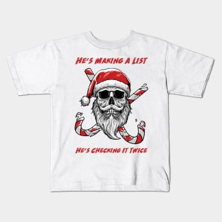 He's Making A List Kids T-Shirt